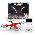 El mejor dron a la venta JJ669 4ch Quadcopter con cámara de 2MP Luz LED 3D UAV Avión aéreo Juguete Quitar Control Avión de juguete para Ki